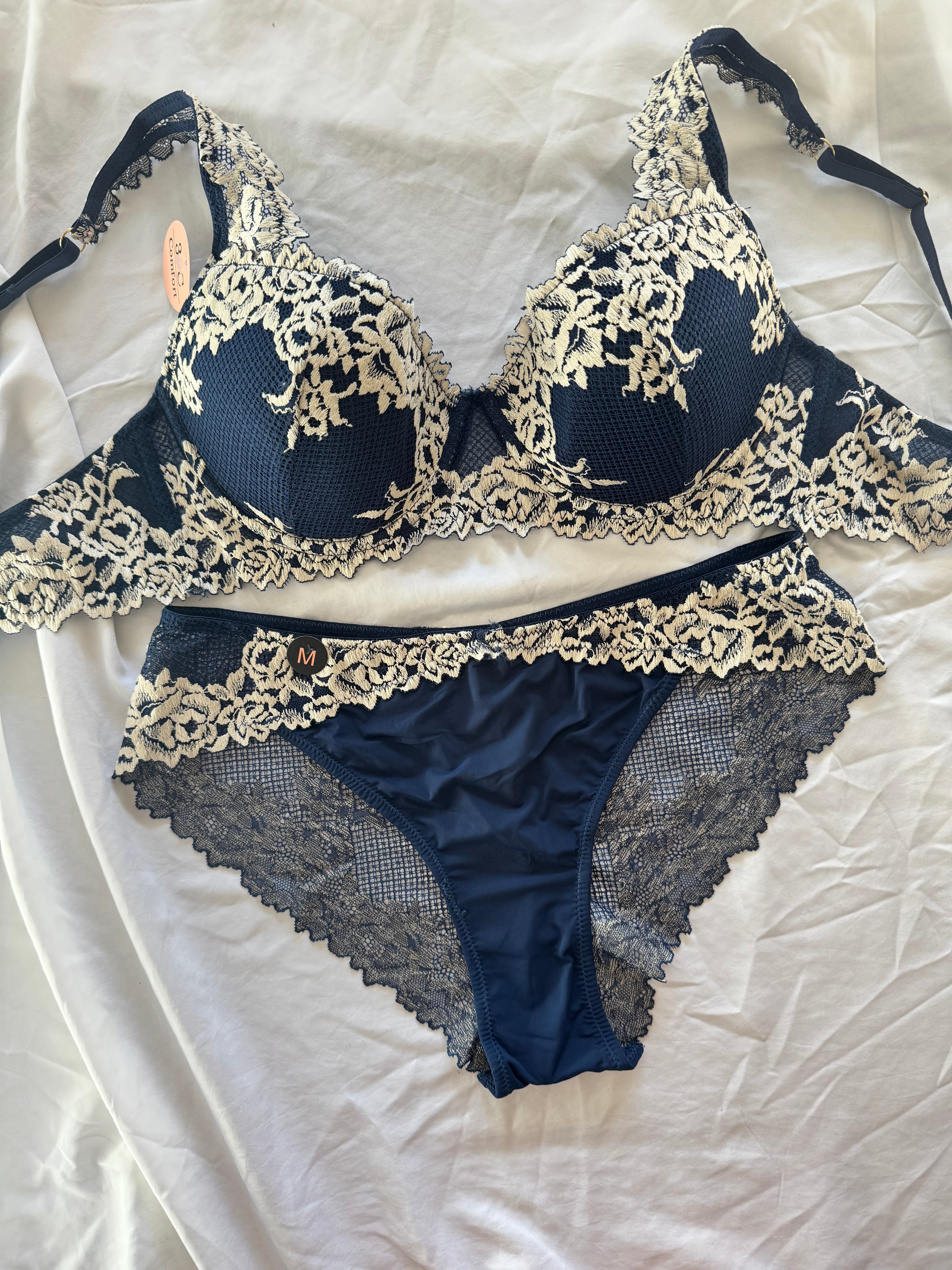 Conjunto Copa C Pretty Flowers Azul